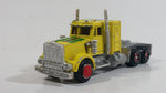 Majorette Kenworth Semi Tractor Truck Rig Yellow 1/87 Scale Die Cast Toy Car Vehicle - with Opening Hood