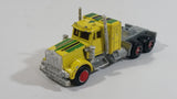 Majorette Kenworth Semi Tractor Truck Rig Yellow 1/87 Scale Die Cast Toy Car Vehicle - with Opening Hood