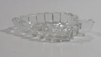 Leaf Shaped Clear Glass Ash Tray Smoking Collectible