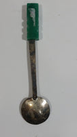 Green Jade Stone 4" Long Mexico Metal Spoon Souvenir Travel Collectible
