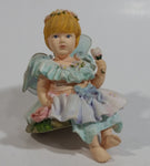 2000 Enesco Lisa Jane Fairy Figurine Ornament Edge of Shelf Sitting Decorative Collectible