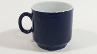 Tai'pan Fine Porcelain Miniature Mini Small 2 inch Tall Dark Blue Peacock Bird Themed Tea Cup