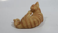 Orange Striped Cat Scratching its Face 4" Long Decorative Resin Ornament