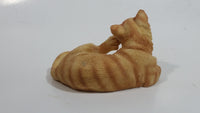 Orange Striped Cat Scratching its Face 4" Long Decorative Resin Ornament