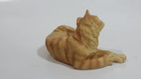 Orange Striped Cat Scratching its Face 4" Long Decorative Resin Ornament