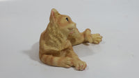 Orange Striped Cat Scratching its Face 4" Long Decorative Resin Ornament