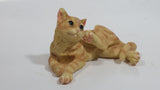 Orange Striped Cat Scratching its Face 4" Long Decorative Resin Ornament