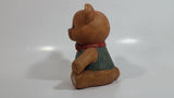 Rare Vintage Interpur Taiwan Hand Painted Ceramic 6" Tall Brown Teddy Bear