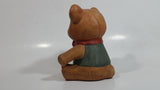 Rare Vintage Interpur Taiwan Hand Painted Ceramic 6" Tall Brown Teddy Bear