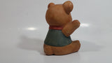 Rare Vintage Interpur Taiwan Hand Painted Ceramic 6" Tall Brown Teddy Bear