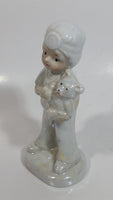 Lady Angela Boy Playing Doctor to Teddy Bear 5" Tall Hand Painted Porcelain Figurine