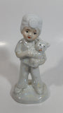 Lady Angela Boy Playing Doctor to Teddy Bear 5" Tall Hand Painted Porcelain Figurine