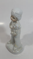 Lady Angela Boy Playing Doctor to Teddy Bear 5" Tall Hand Painted Porcelain Figurine