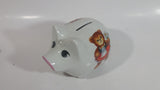 Vintage Reutter Porzellan Germany Boy and Girl Teddy Bear Porcelain Pig Shaped Piggy Coin Bank