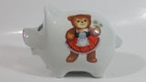 Vintage Reutter Porzellan Germany Boy and Girl Teddy Bear Porcelain Pig Shaped Piggy Coin Bank