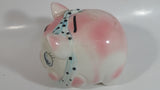 Vintage Lefton 745N Pink Pottery Pig Shaped Piggy Coin Bank