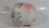 Vintage Lefton 745N Pink Pottery Pig Shaped Piggy Coin Bank