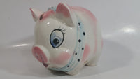 Vintage Lefton 745N Pink Pottery Pig Shaped Piggy Coin Bank