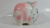 Vintage Lefton 745N Pink Pottery Pig Shaped Piggy Coin Bank