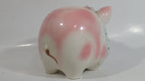 Vintage Lefton 745N Pink Pottery Pig Shaped Piggy Coin Bank