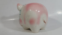 Vintage Lefton 745N Pink Pottery Pig Shaped Piggy Coin Bank