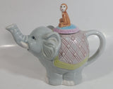 Monkey Riding Grey Elephant Themed Ceramic Tea Pot