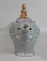 Monkey Riding Grey Elephant Themed Ceramic Tea Pot