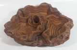 Coco Joe's Heavy Hapa Wood. Tree Stump design, 3 Compartment Candy Serving Dish