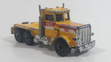 Vintage 1992 Matchbox Peterbilt Cement Mixer Semi Tractor Truck Yellow 1/80 Scale Die Cast Toy Rig Vehicle
