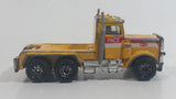Vintage 1992 Matchbox Peterbilt Cement Mixer Semi Tractor Truck Yellow 1/80 Scale Die Cast Toy Rig Vehicle