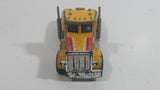 Vintage 1992 Matchbox Peterbilt Cement Mixer Semi Tractor Truck Yellow 1/80 Scale Die Cast Toy Rig Vehicle