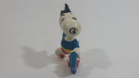 Vintage United Features Peanuts Snoopy 1970's Rollerskating with Lunch Box PVC Toy Figure Made in Hong Kong