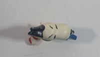 Vintage United Features Peanuts Snoopy 1970's Rollerskating with Lunch Box PVC Toy Figure Made in Hong Kong