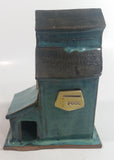 Saskatchewan Wheat Pool Blue Green Ceramic Railway Grain Storage Elevator Folk Art Model