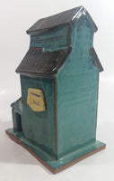 Saskatchewan Wheat Pool Blue Green Ceramic Railway Grain Storage Elevator Folk Art Model