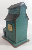 Saskatchewan Wheat Pool Blue Green Ceramic Railway Grain Storage Elevator Folk Art Model