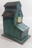 Saskatchewan Wheat Pool Blue Green Ceramic Railway Grain Storage Elevator Folk Art Model