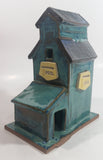 Saskatchewan Wheat Pool Blue Green Ceramic Railway Grain Storage Elevator Folk Art Model