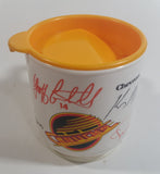 1990s CKNW/98 Vancouver Canucks NHL Ice Hockey Team with Player Autographs White and Yellow Plastic Coffee Mug Chevron Gas Station Promotional Item