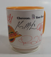 1990s CKNW/98 Vancouver Canucks NHL Ice Hockey Team with Player Autographs White and Yellow Plastic Coffee Mug Chevron Gas Station Promotional Item