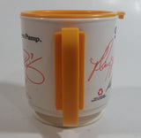 1990s CKNW/98 Vancouver Canucks NHL Ice Hockey Team with Player Autographs White and Yellow Plastic Coffee Mug Chevron Gas Station Promotional Item