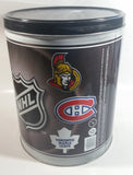 2007 NHL Ice Hockey Canadian Team Logos Houston Harvest Popcorn 11" Tall Round Steel Canister - Empty