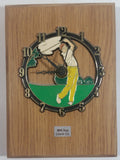 Mill Bay Clock Co. Golfer Golf Golfing Wooden 5" x 7" Clock