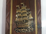 Vintage Fisher Tall Ship Boat Nautical Themed Rustic Wood Plank Barometer with Chain Hanger Weather Collectible Made in France