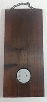Vintage Fisher Tall Ship Boat Nautical Themed Rustic Wood Plank Barometer with Chain Hanger Weather Collectible Made in France