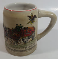 Vinage 1980 Ceramarte Brazil Anheuser Busch Budweiser Beer Embossed 3D Raised Relief Ceramic Stein Mug