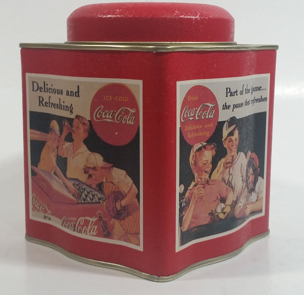 1993 Coca-Cola Coke Soda Pop Sports Baseball Themed Tin Metal Container