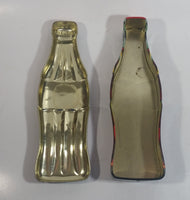 2003 Coca-Cola Coke Soda Pop Bottle Shaped Embossed Tin Container