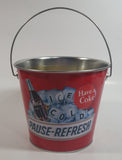 Coca-Cola Coke Ice Cold Pause Refresh 5 1/2" Tall Red Metal Pail