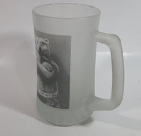Coca-Cola Coke Soda Pop Polar Bear in Jeans 6 3/4" Tall Heavy Frosted Glass Mug